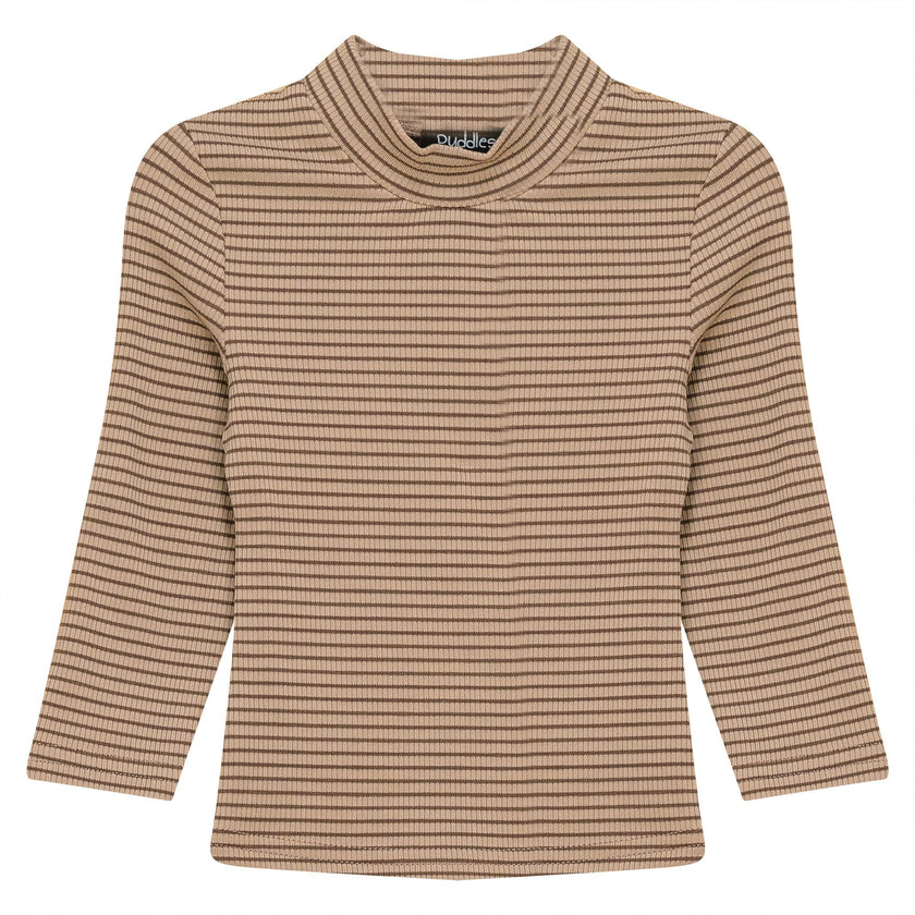 Stripped Mock Neck Top