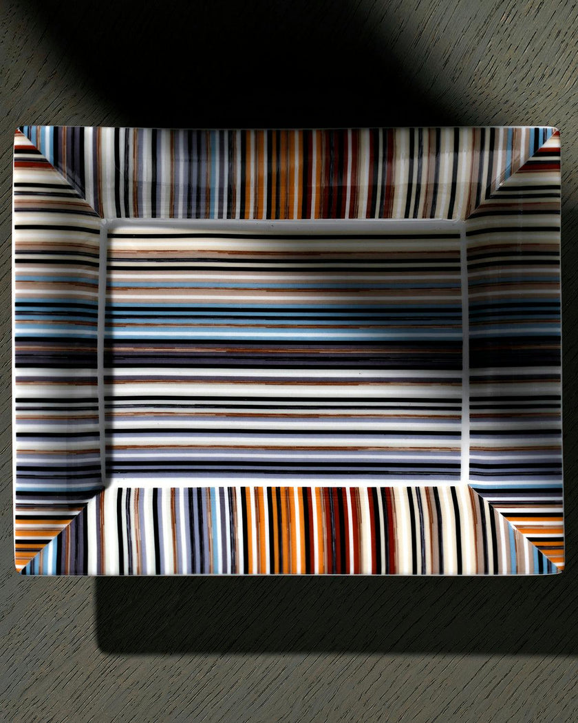 Tray Stripes Rectangular Large In Luxury Box Jenkins 148 8.5" X 6.75"