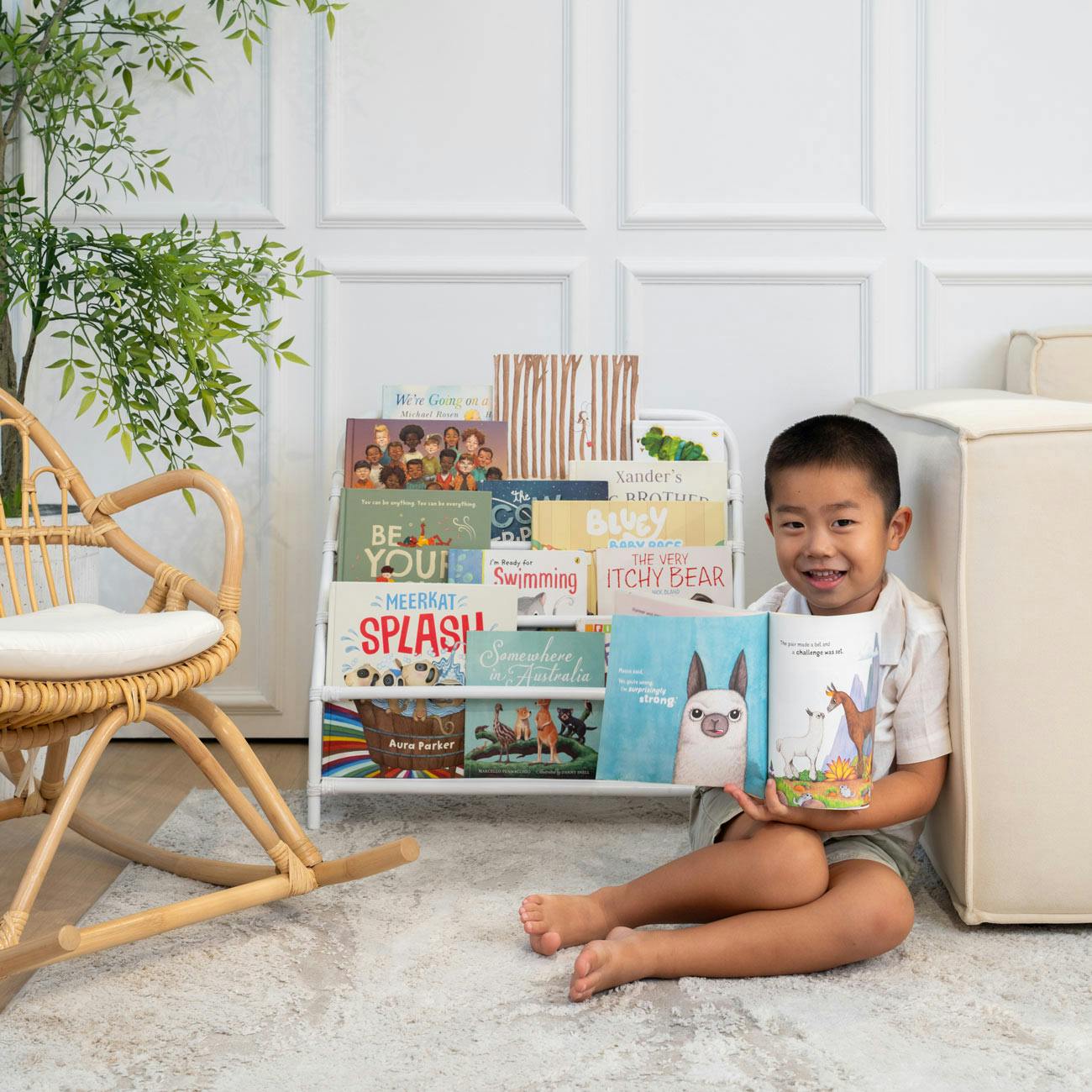 Elena Kids Montessori Bookshelf - White