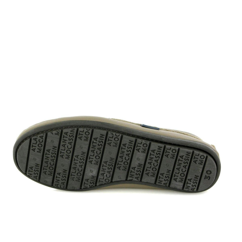 Plain Moccasins In Leather, Earth And Blue