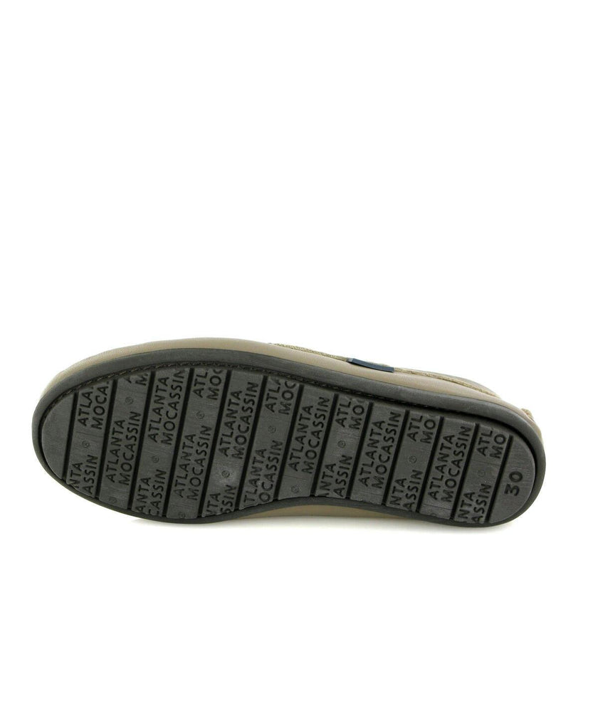 Plain Moccasins In Leather, Earth And Blue