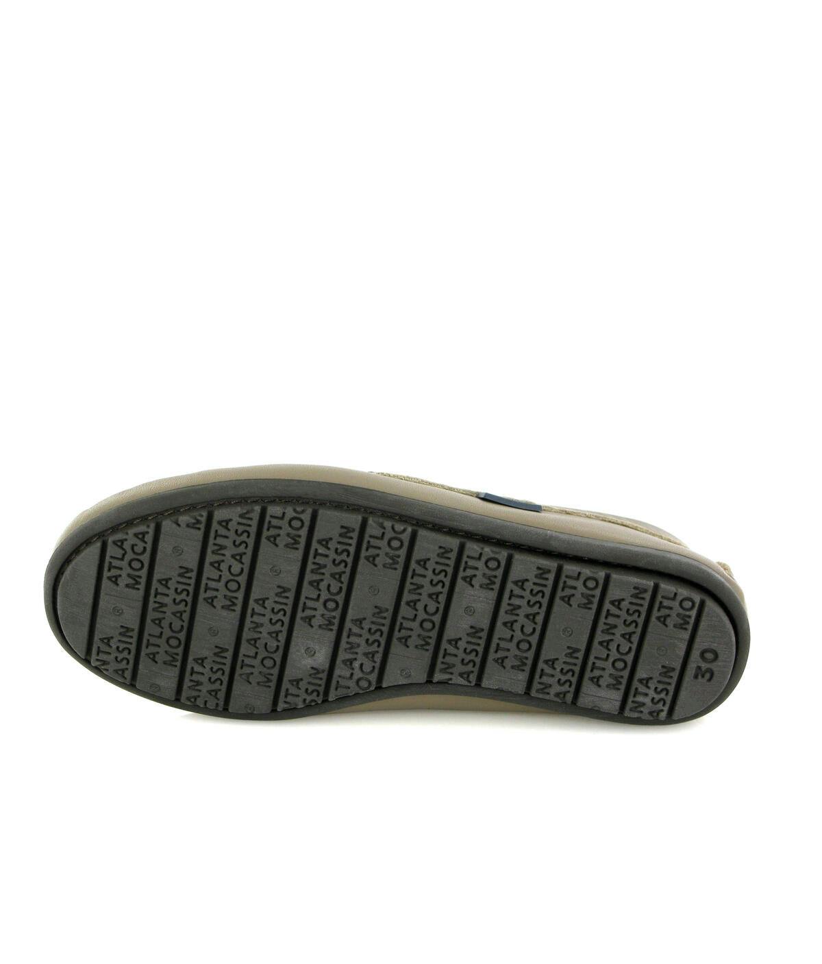 Plain Moccasins In Leather, Earth And Blue