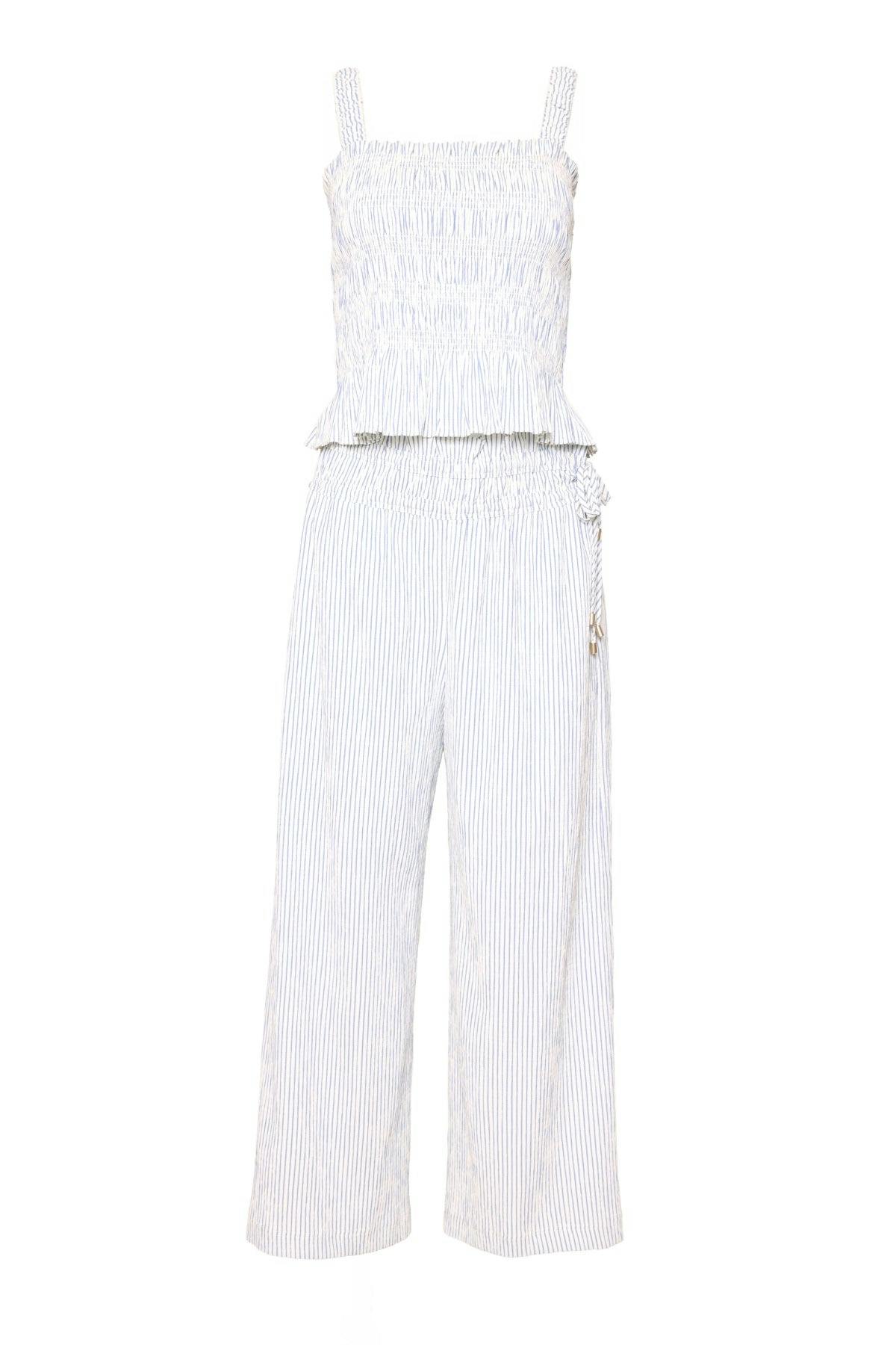 Harley Pants in Blue & White Pinstripe