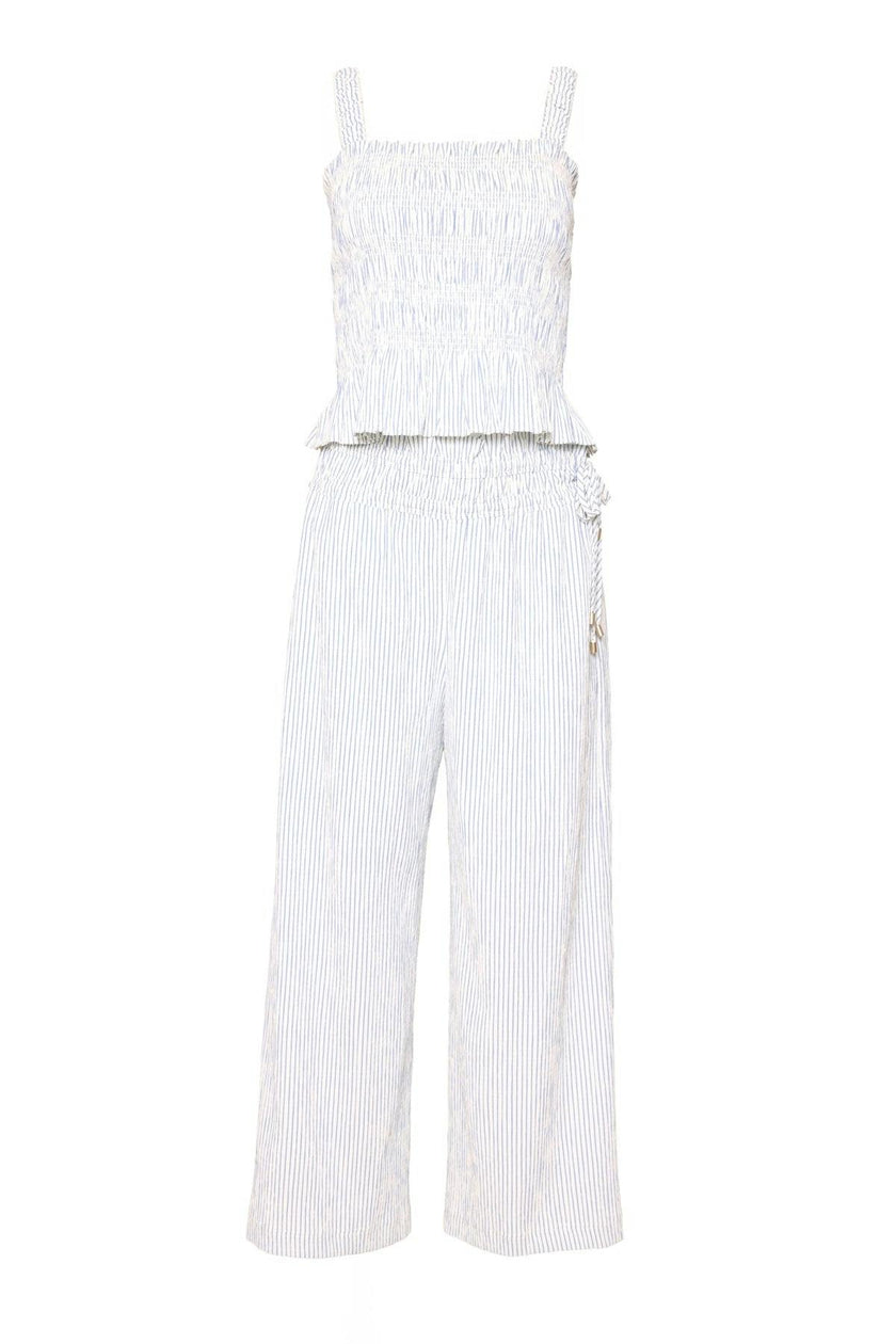 Harley Top in Blue & White Pinstripe