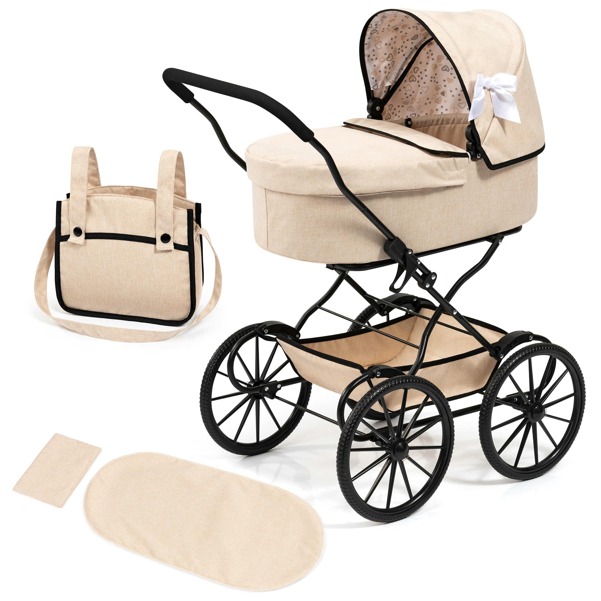 Bayer Design Dolls: Pram Classic - Beige & Black