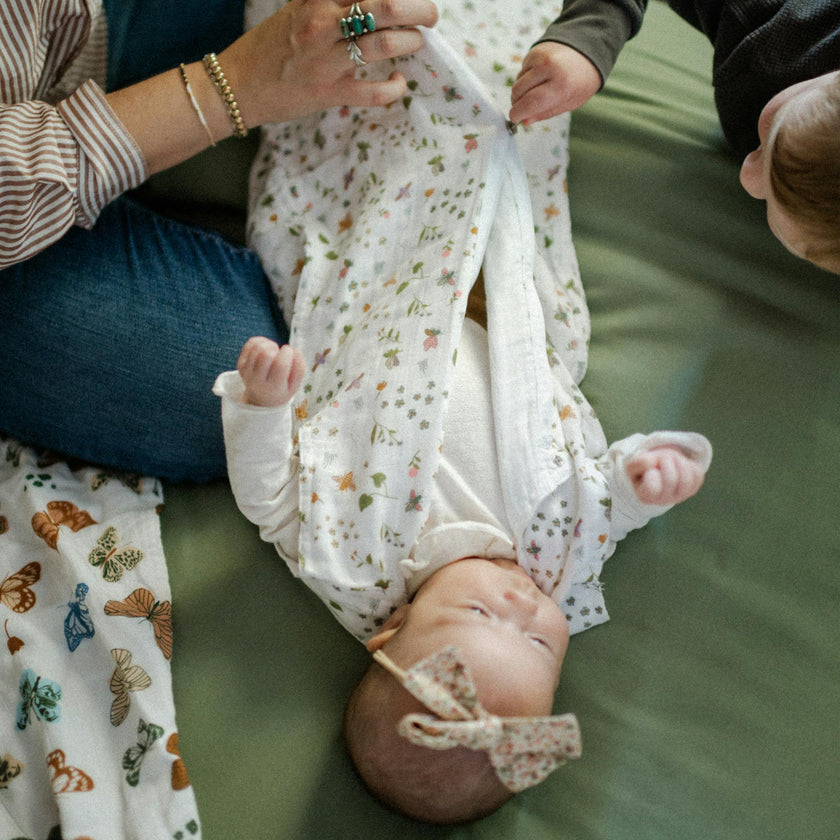 Cotton Muslin Sleep Bag - Garden Bees