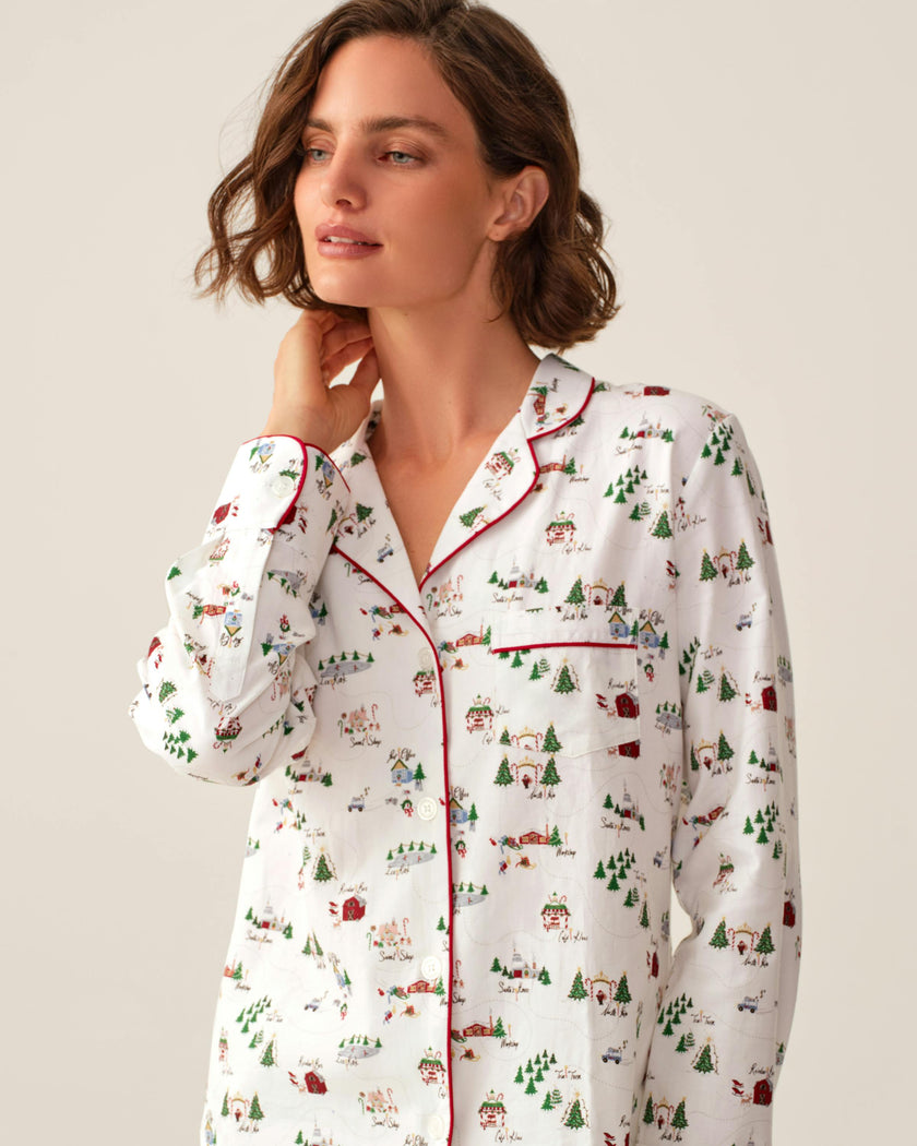 Women's Twill Pajama Set in North Pole Chronicles