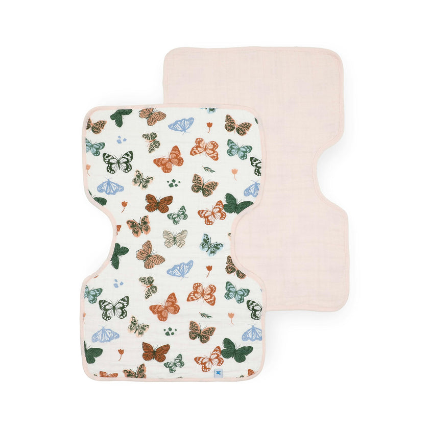 Cotton Muslin Burp Cloth 2 Pack - Butterflies