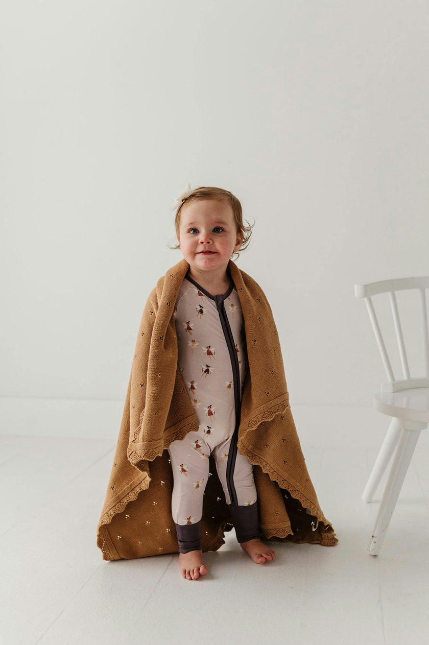 Knit Blanket in Camel