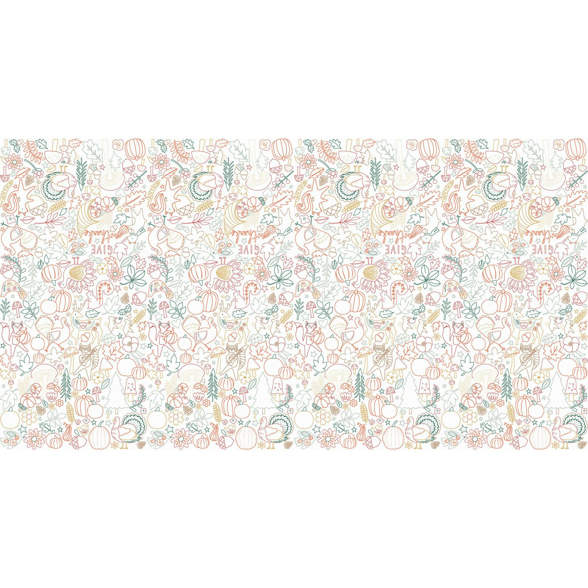Thanksgiving Color In Activity Tablecloth