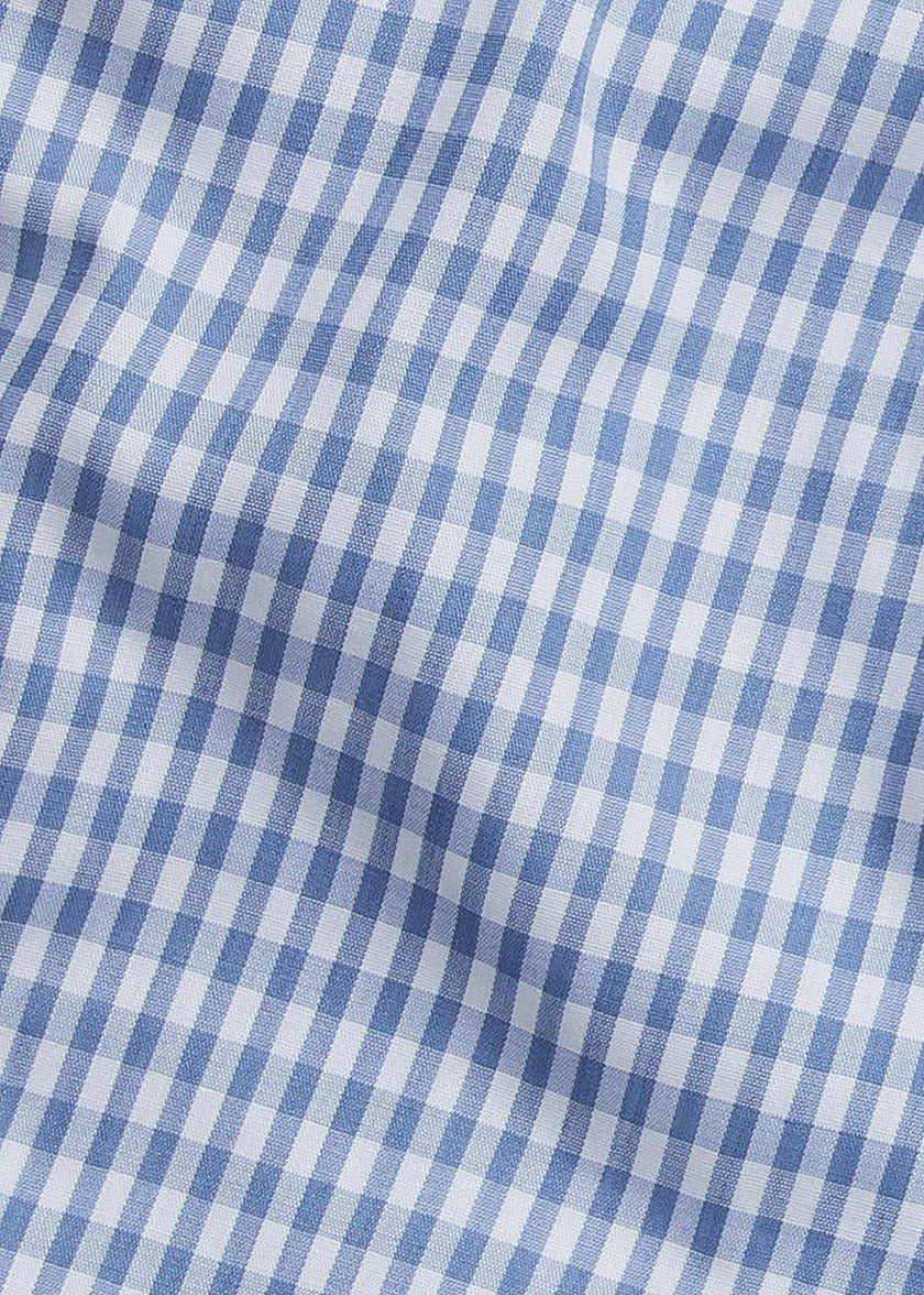 Button Down Shirt - Gray Blue Gingham