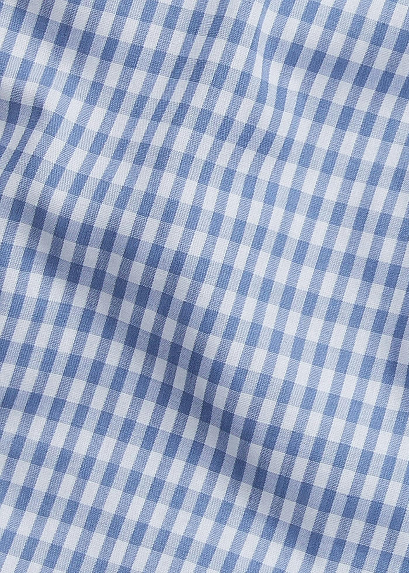 Button Down Shirt - Gray Blue Gingham