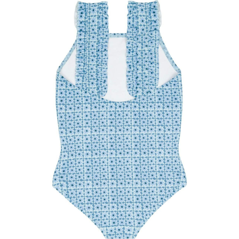 girls azul tile ruffle strap one piece