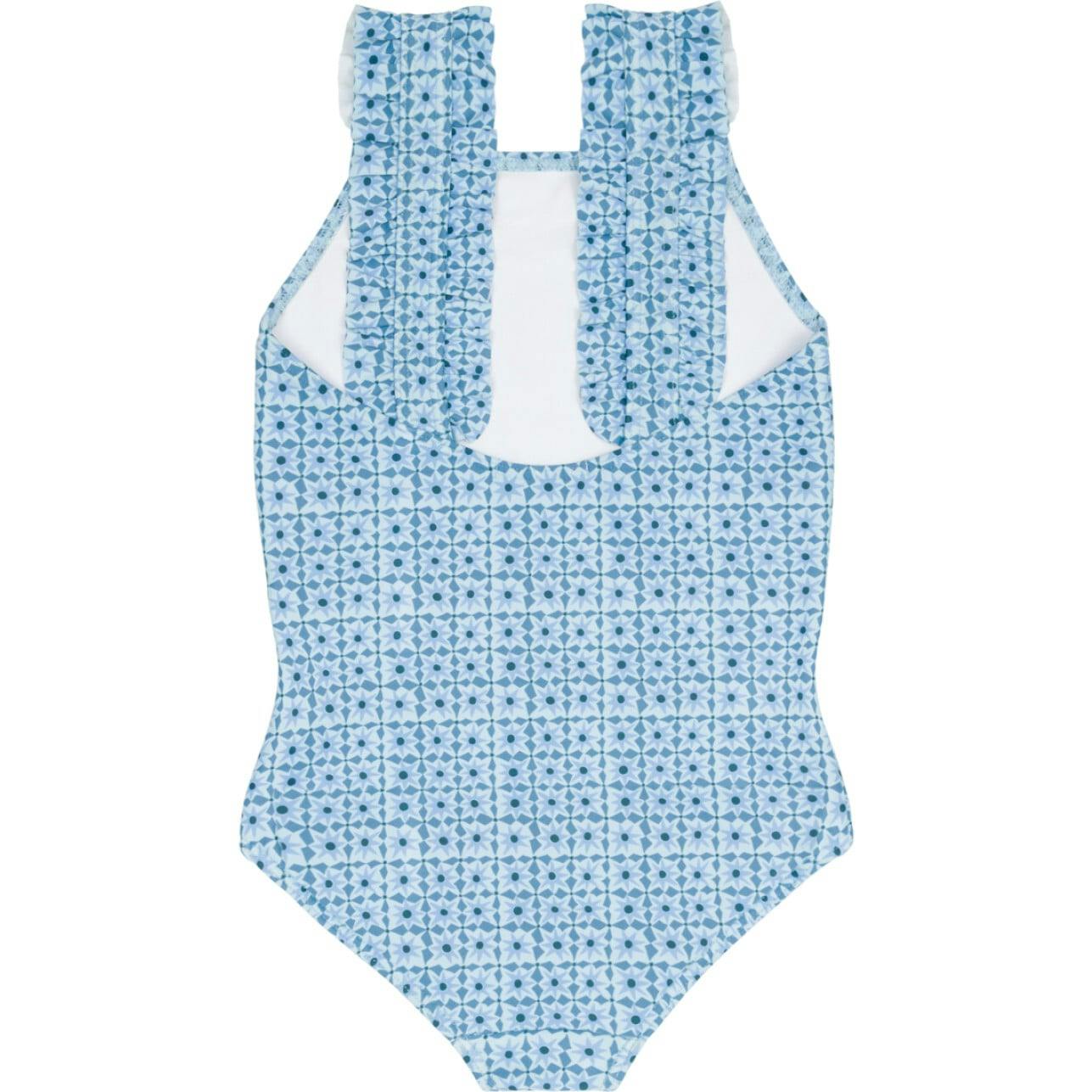 girls azul tile ruffle strap one piece
