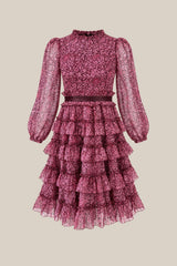 Samantha Dress in Garnet Merry Ditsy