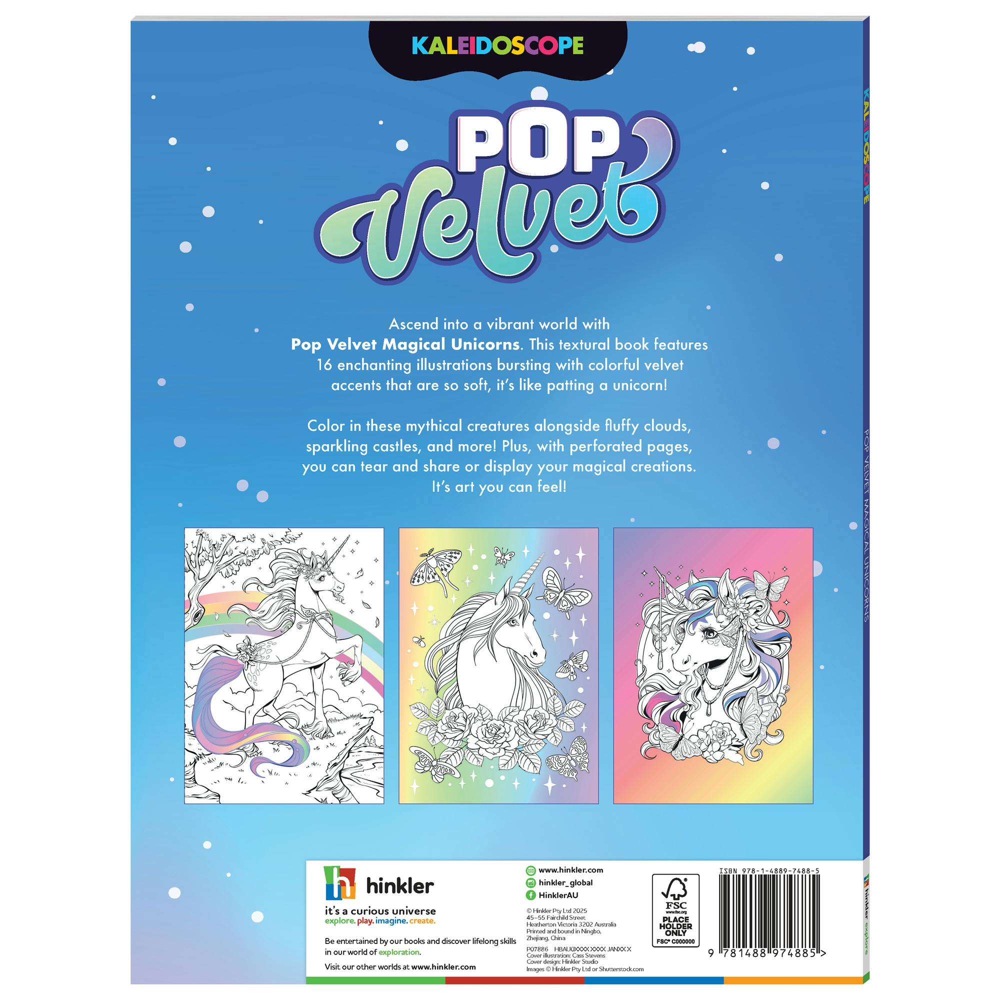 Kaleidoscope: Pop Velvet Coloring - Magical Unicorns