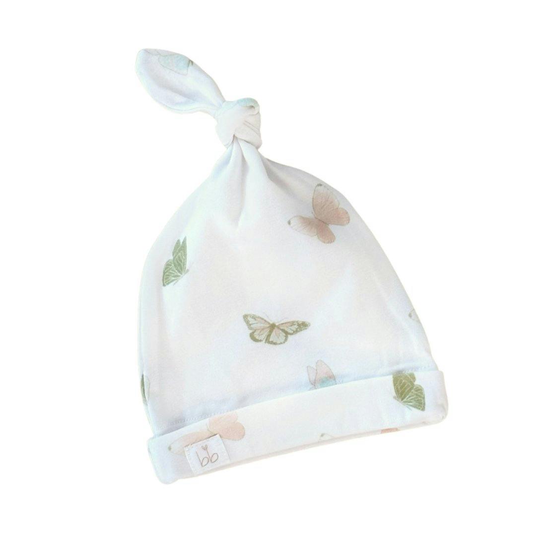 Bamboo Muslin Swaddle Blanket & Topknot Set - Butterflies