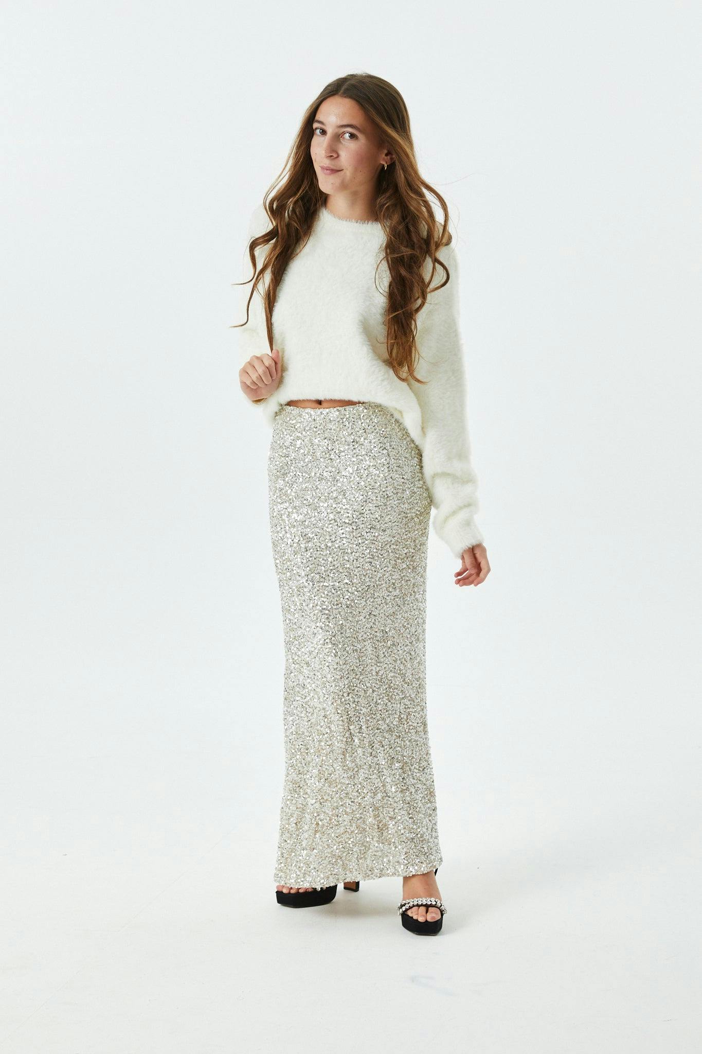Delfina Long Sequin Skirt
