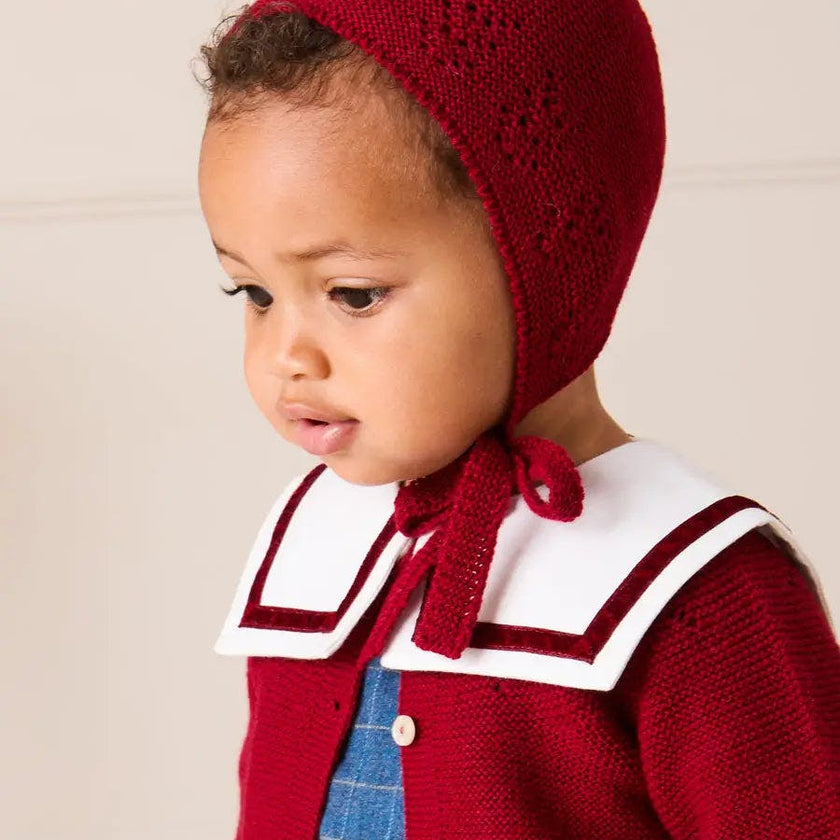 Openwork Bonnet in Burgundy (S-L)