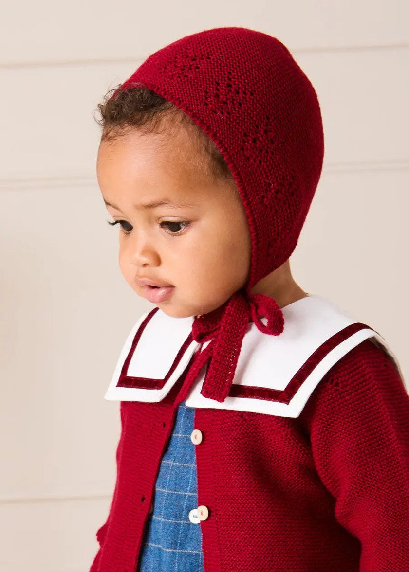 Openwork Bonnet in Burgundy (S-L)