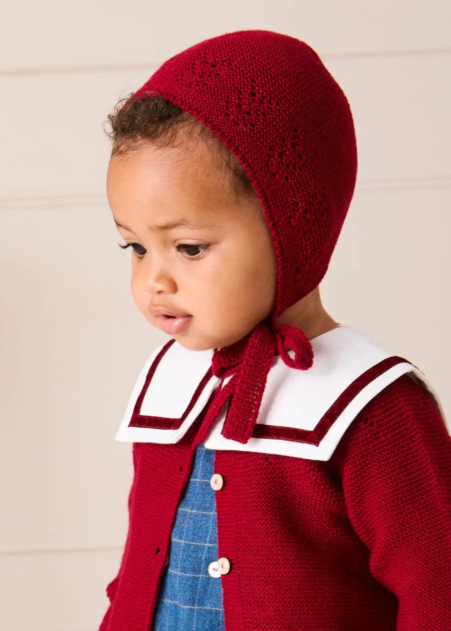 Openwork Bonnet in Burgundy (S-L)