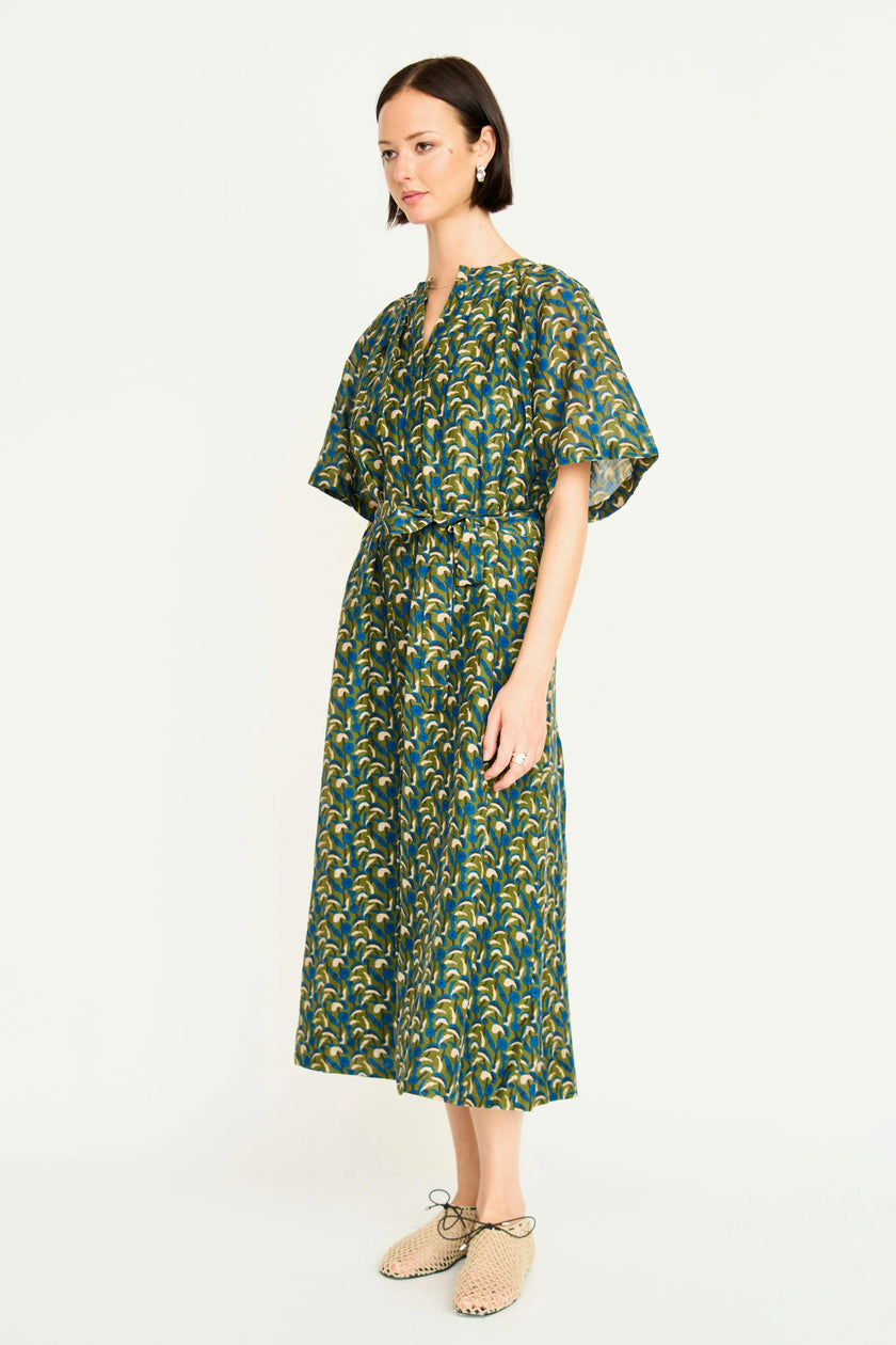 Somerset Dress in Verdant Cattail