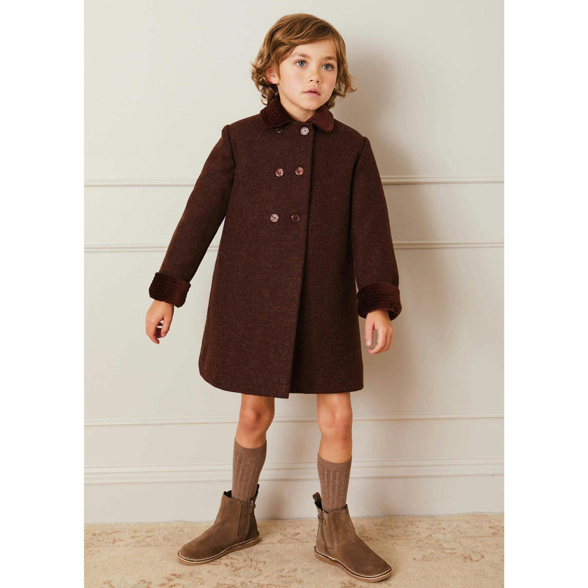 Traditional Double Breasted Coat in Brown (12mths-10yrs)