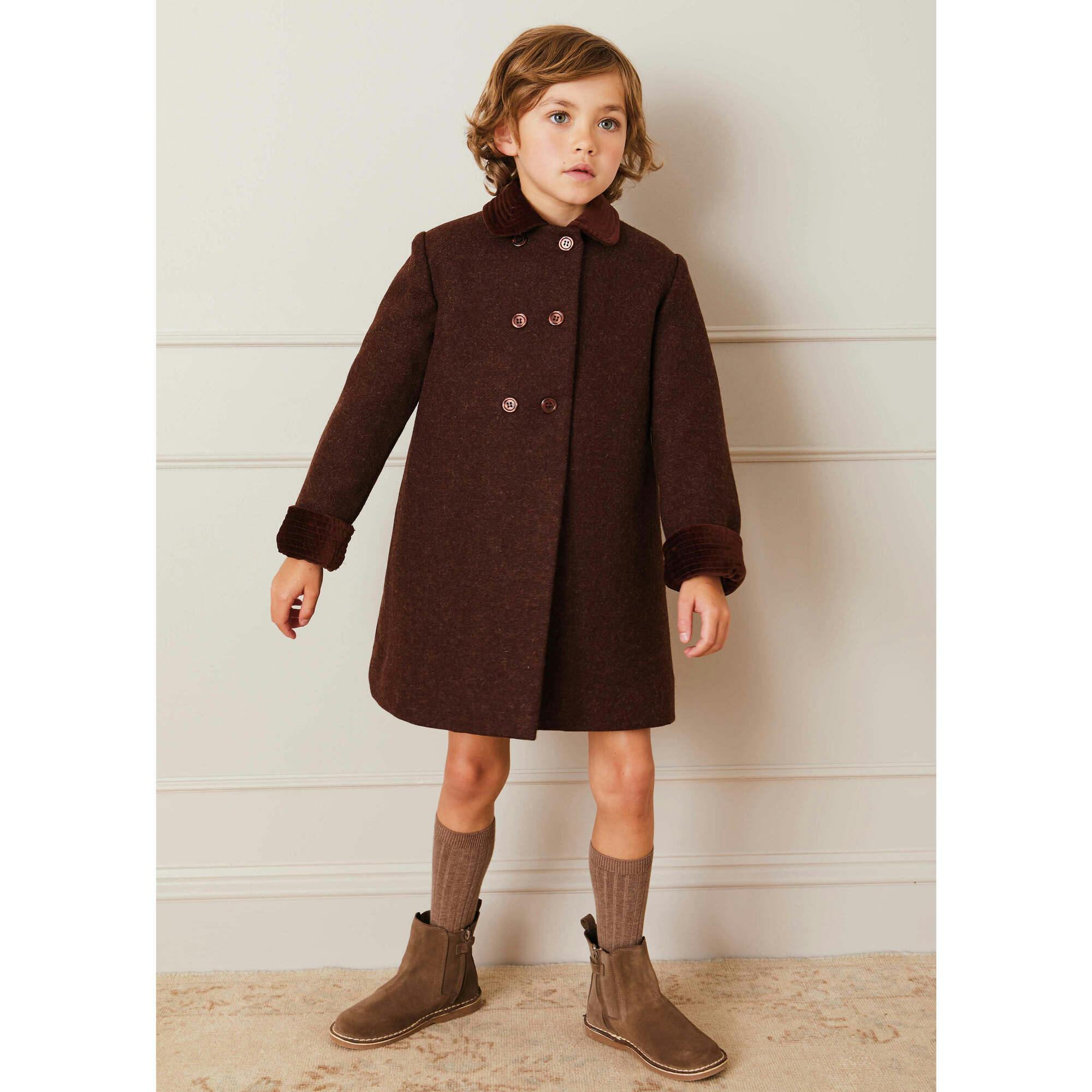 Traditional Double Breasted Coat in Brown (12mths-10yrs)