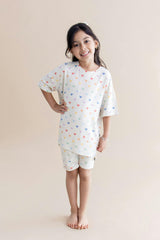 Toddler Biker Short Set in Pastel Mickey Mouse