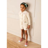 Wildflower Embroidered Statement Collar Jacket in Cream (4-12yrs)