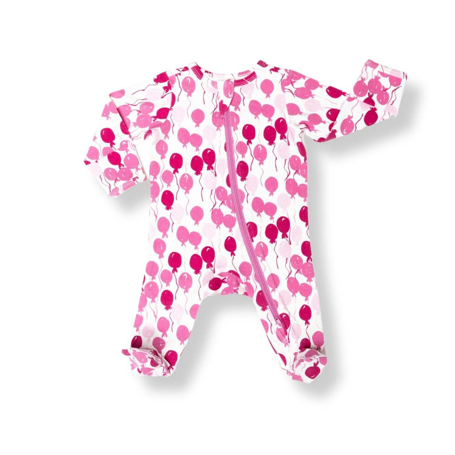 Organic Footie - Pink Balloons