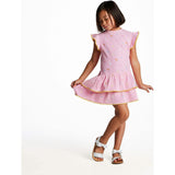 Girls Pink Rib Tiered Dress | Bunny Garden