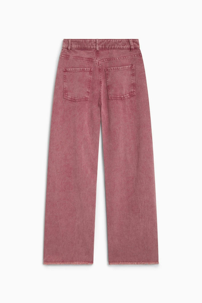 TNS Denim Woman Wide Leg Trouser Rumba Red