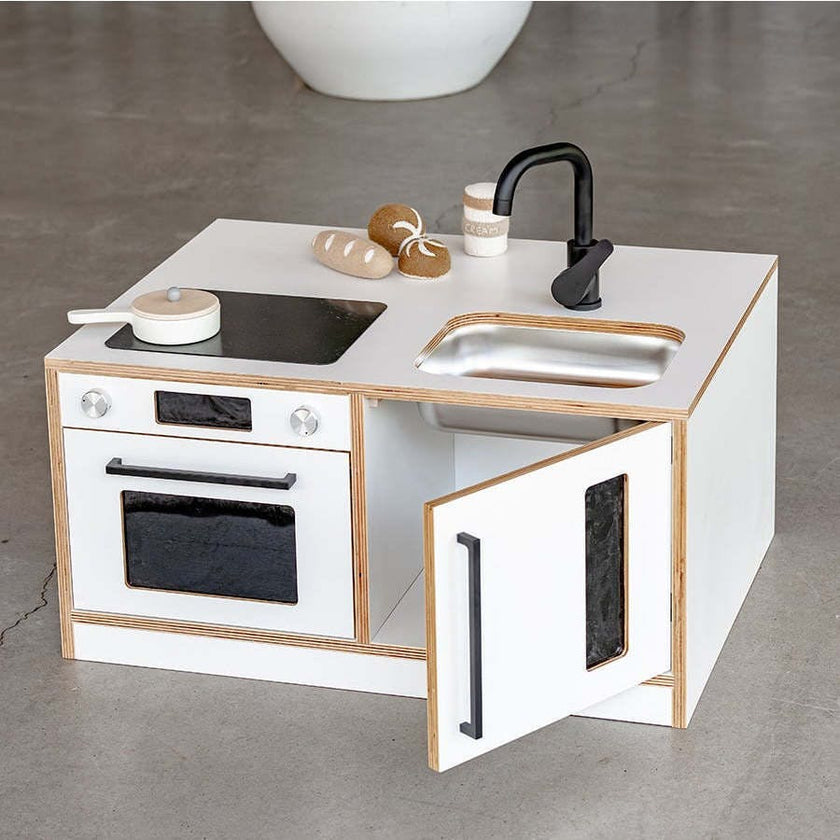Kitchenette Mini – White & Oak Pretend Play Station