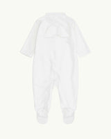 Velour Angel Wing™ Sleepsuit - White