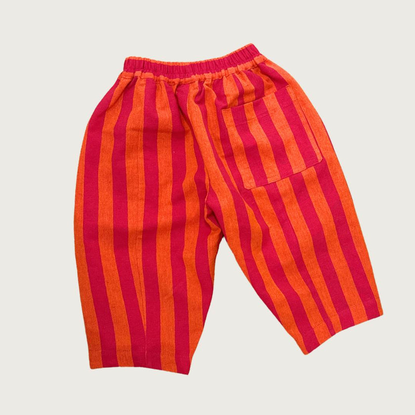 Adult Manu Linen Stripe Barrel Leg trousers