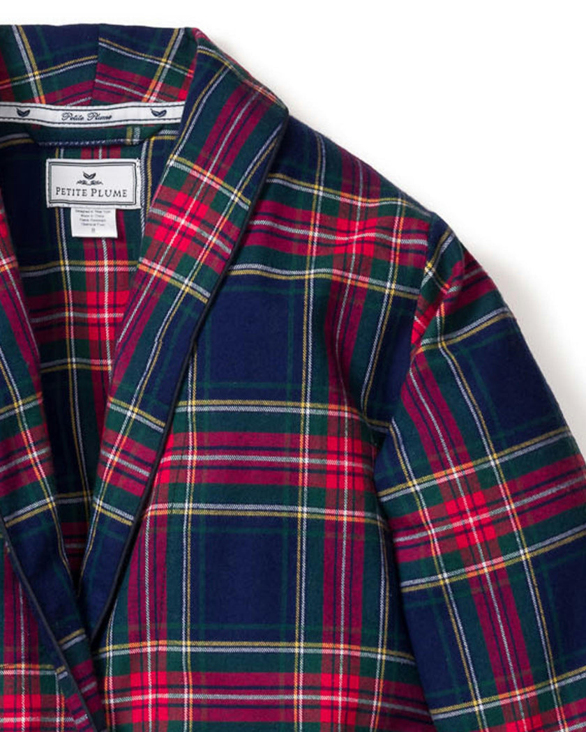Kid's Brushed Twill Robe in Windsor Tartan