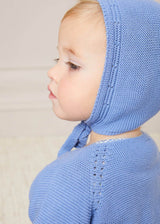 Openwork Knitted Bonnet in Blue (S-L)