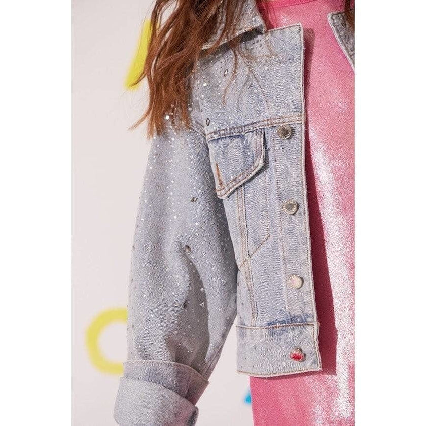 Crystal Bow Denim Jacket