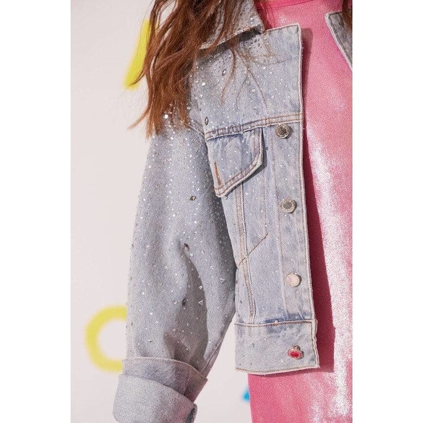 Crystal Bow Denim Jacket