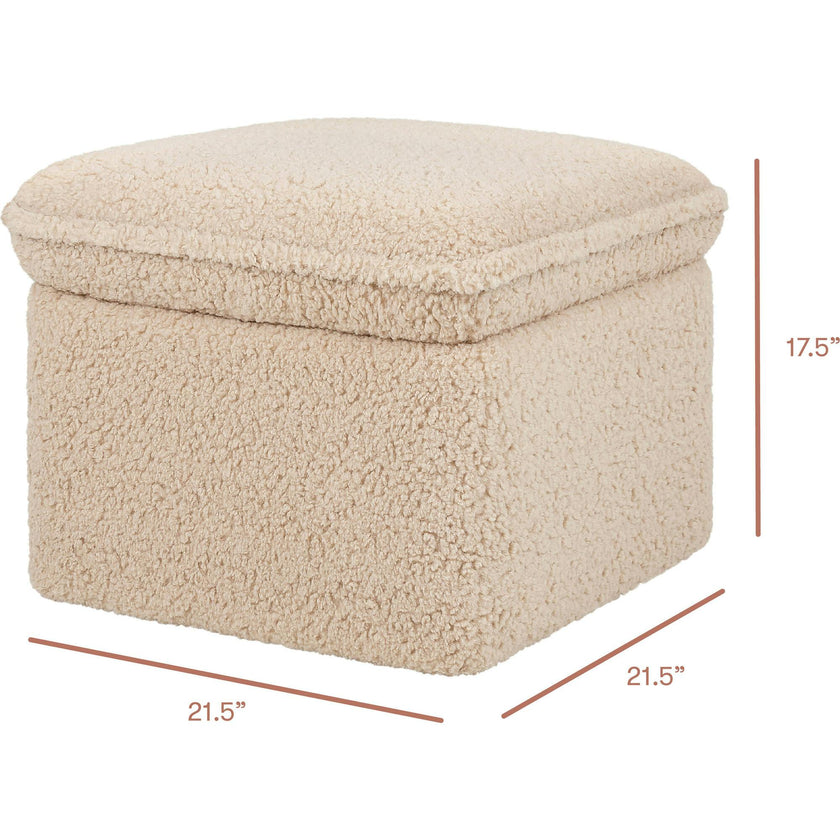 Cali Storage Shearling Ottoman