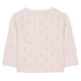 TARTINE ET CHOCOLAT Openwork Knit Baby Cardigan - Rose Pale