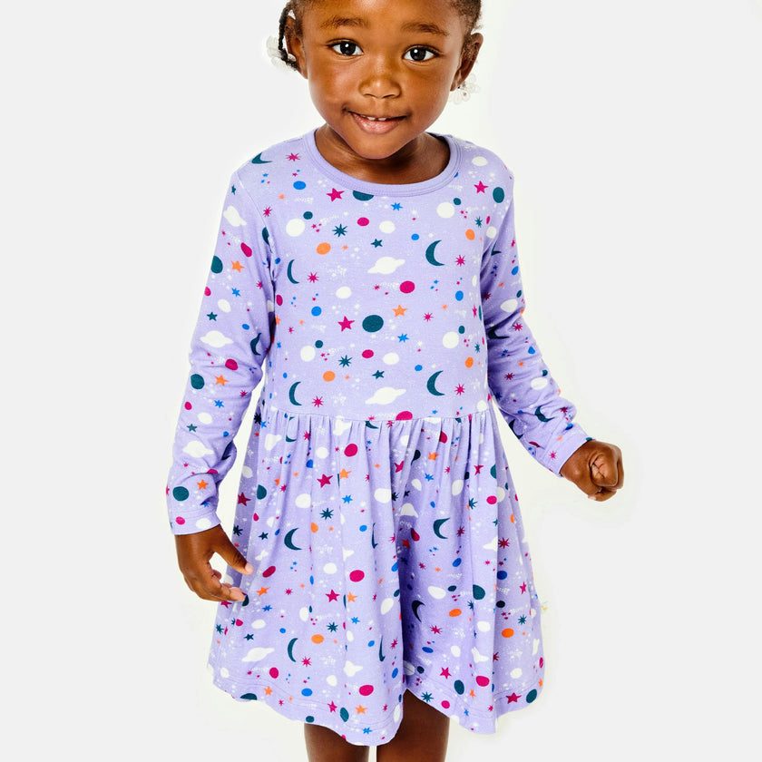 Stretchy Long Sleeve Twirl Dress