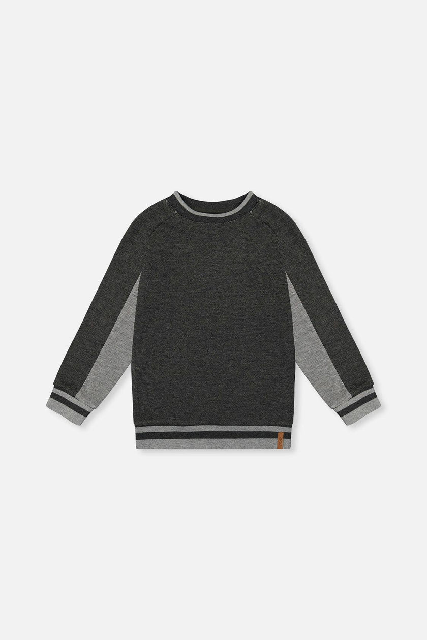 Flat Back Rib Sweatshirt Grey