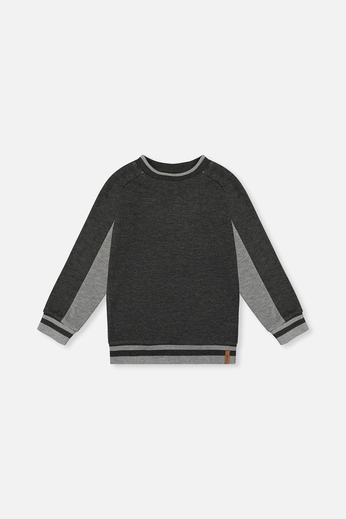 Flat Back Rib Sweatshirt Grey