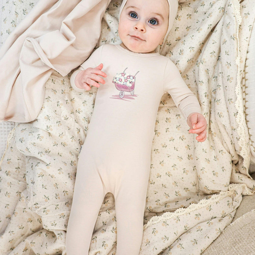 Whimsy Wheelbarrow Footie and Beanie Set