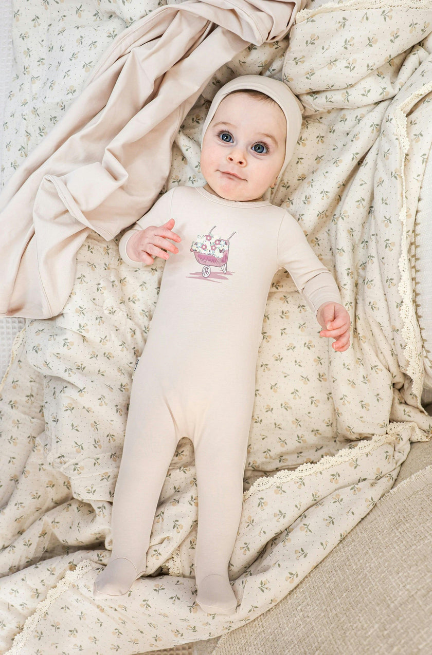 Whimsy Wheelbarrow Footie and Beanie Set