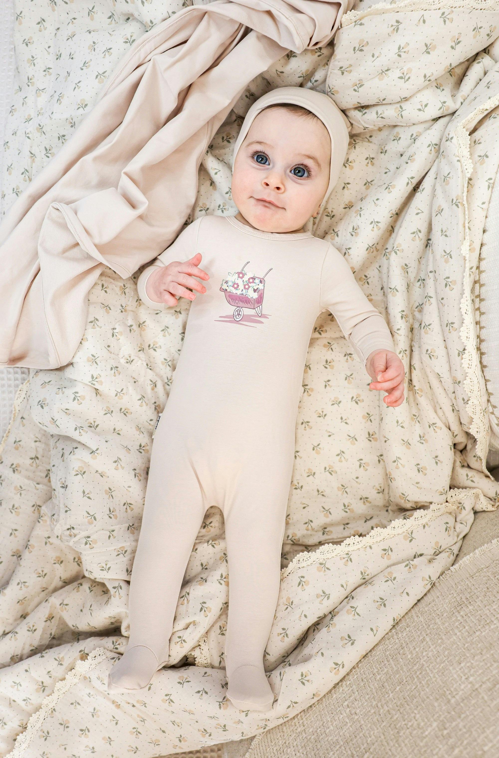 Whimsy Wheelbarrow Footie and Beanie Set