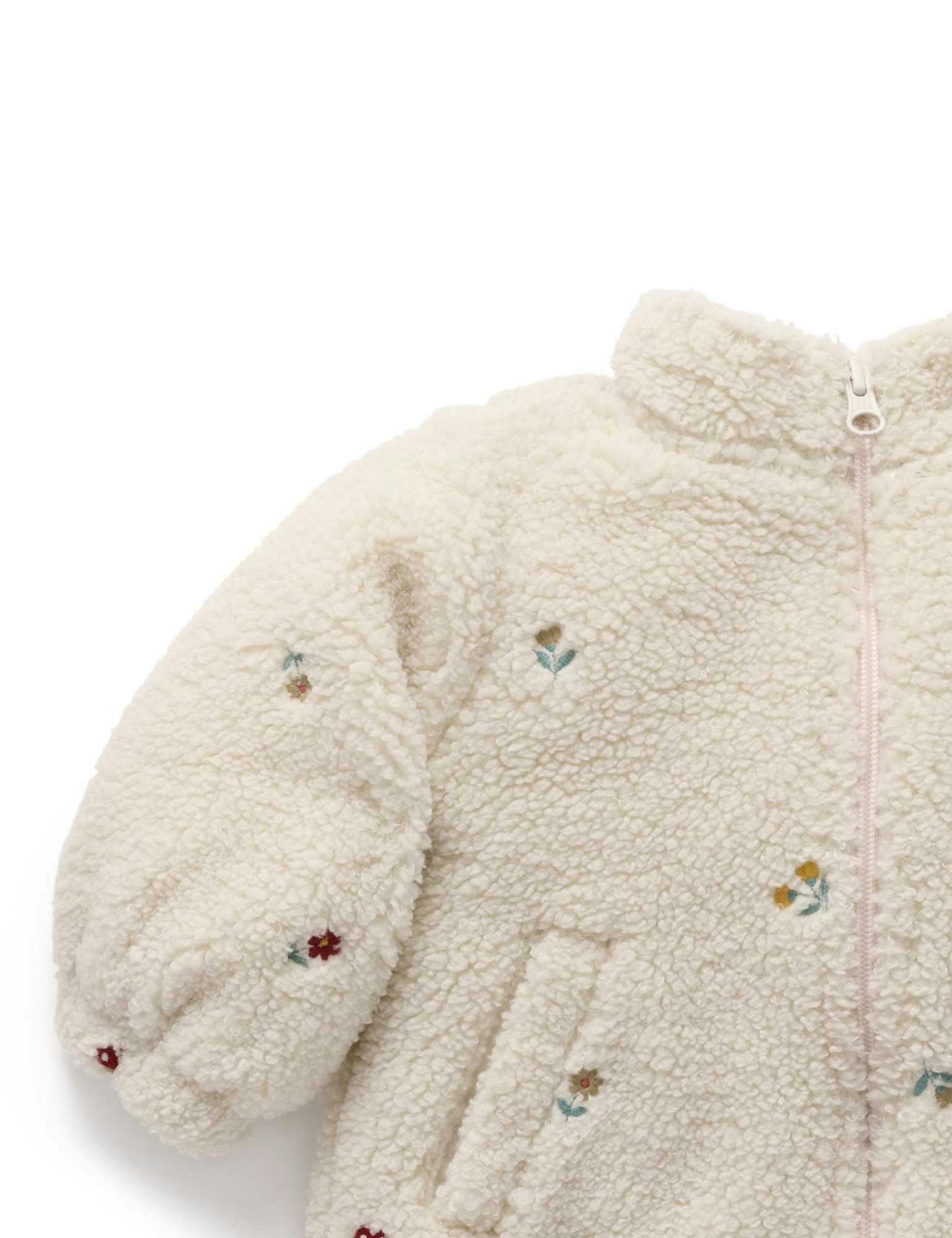 Fluffy Embroidered Jacket Wheat Forest Broderie