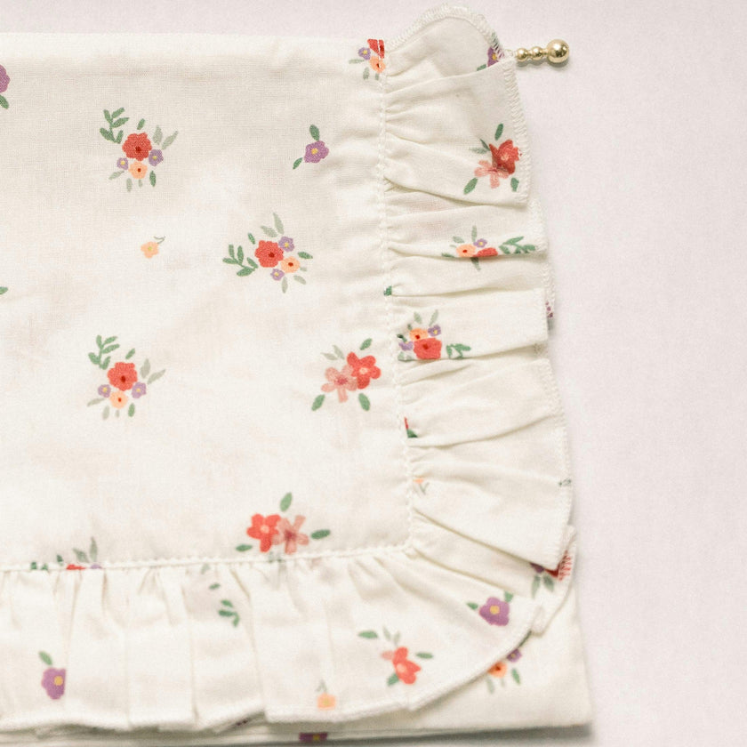 Summer Petals Timeless Floral Ruffle Pouch